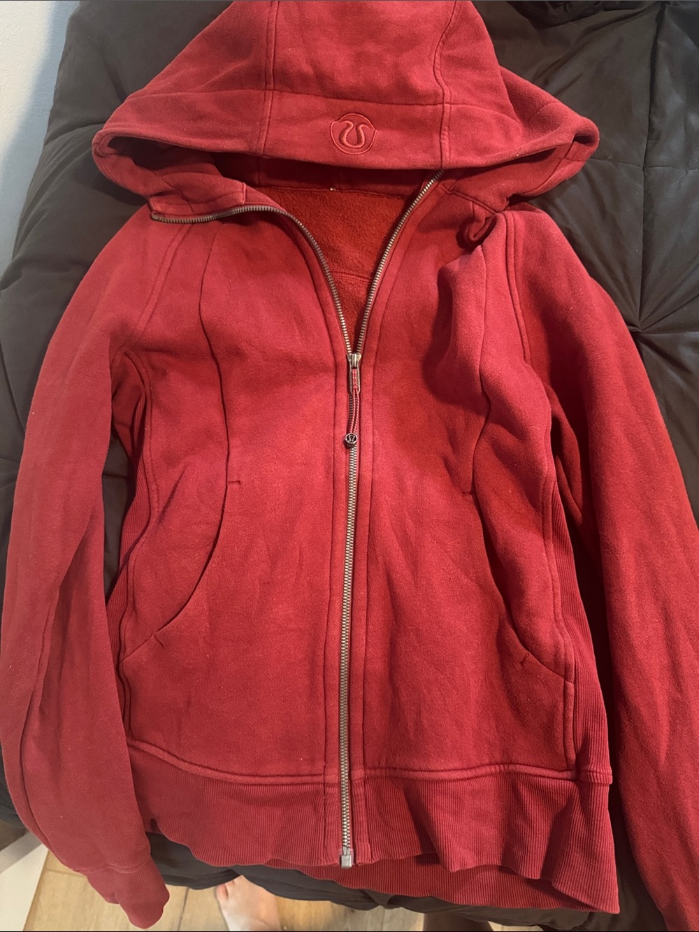 Women’s Lululemon Red Hooded Scuba Zip Jacket